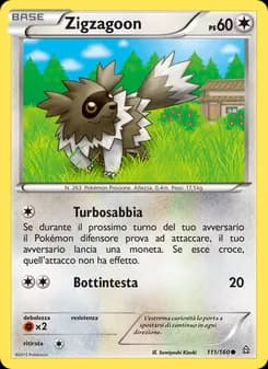 Zigzagoon card in Italian