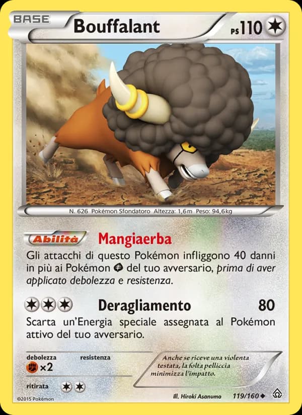 Bouffalant card in Italian