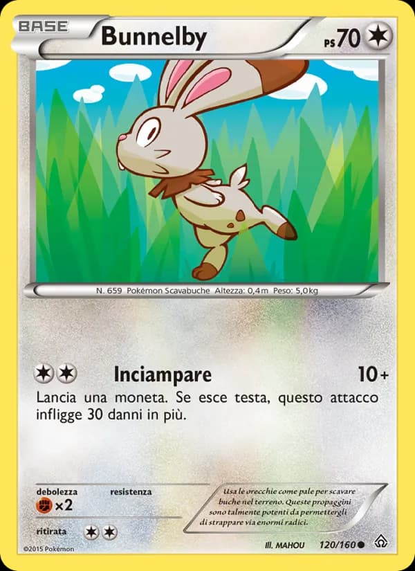 Bunnelby card in Italian