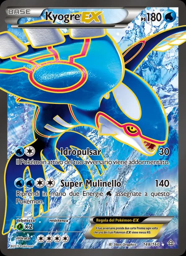 Kyogre EX card in Italian