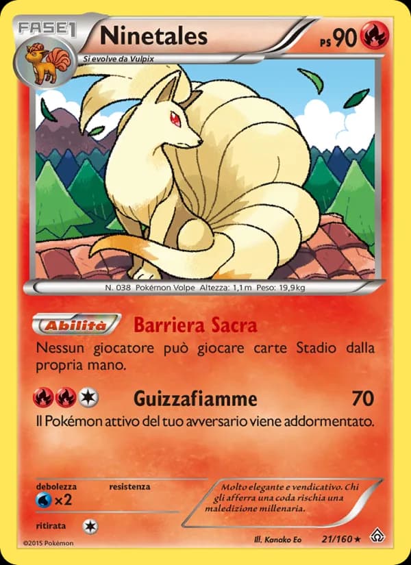 Ninetales card in Italian