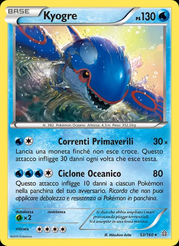 Kyogre card in Italian