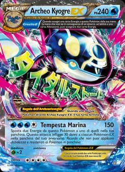 Archeo Kyogre EX card in Italian