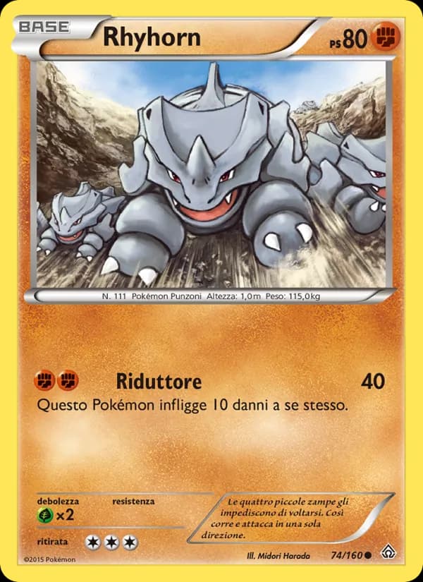 Rhyhorn card in Italian