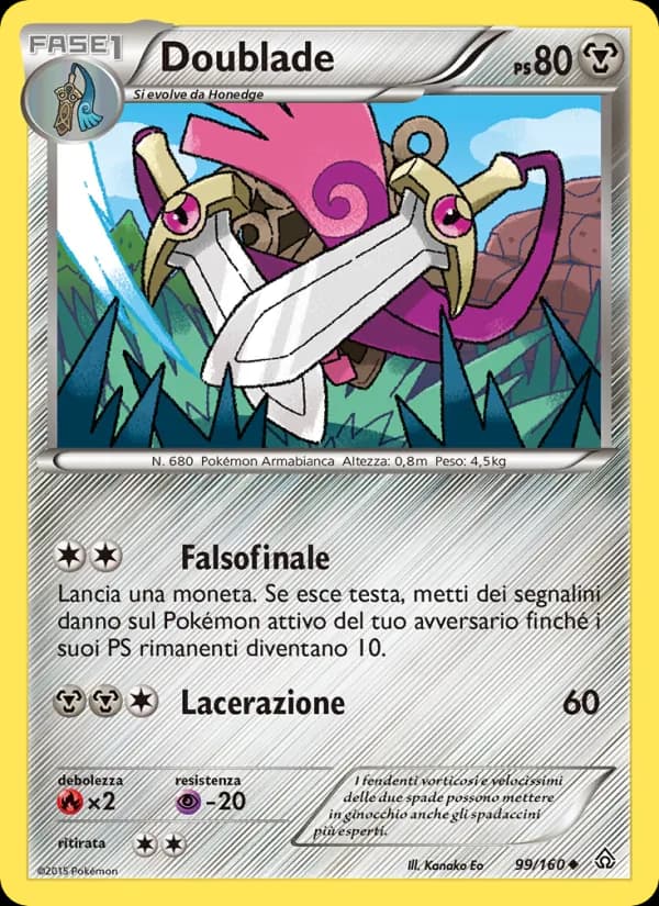 Doublade card in Italian