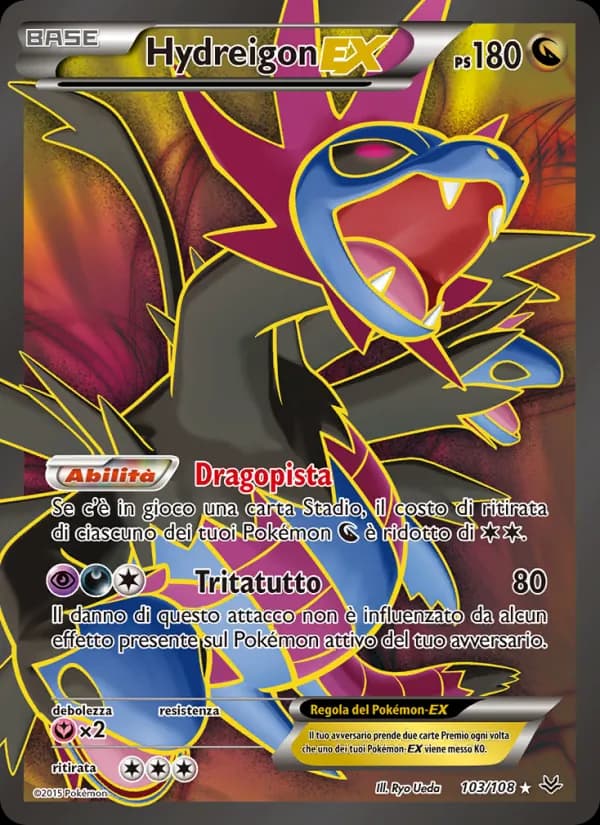 Hydreigon EX card in Italian