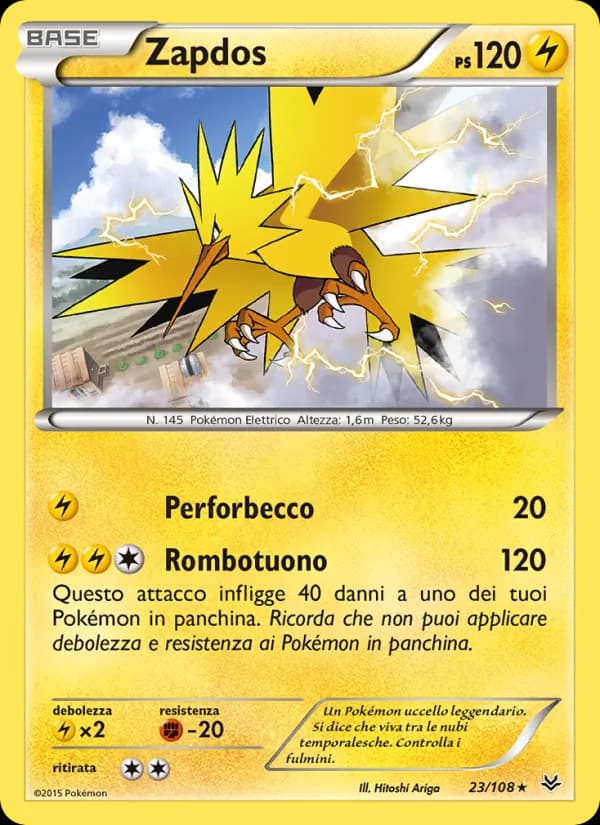 Zapdos card in Italian