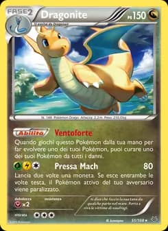 Dragonite card in Italian