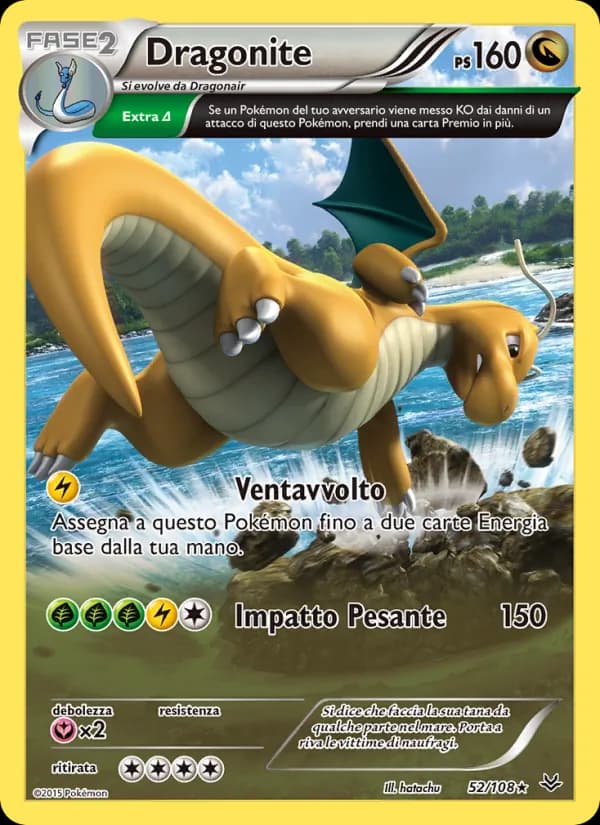 Dragonite card in Italian
