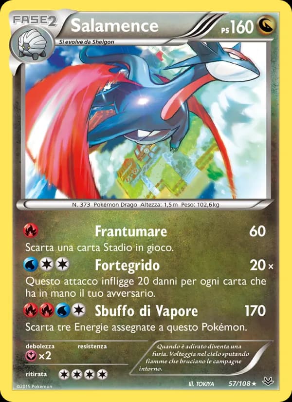 Salamence card in Italian