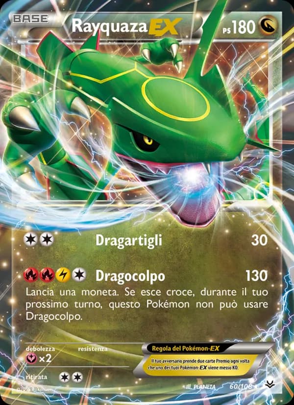 Rayquaza EX card in Italian
