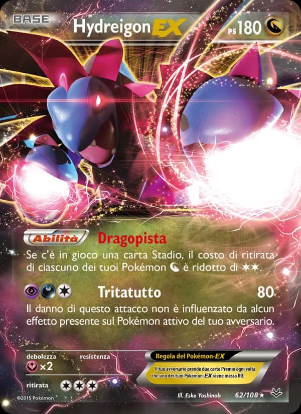 Hydreigon EX card in Italian