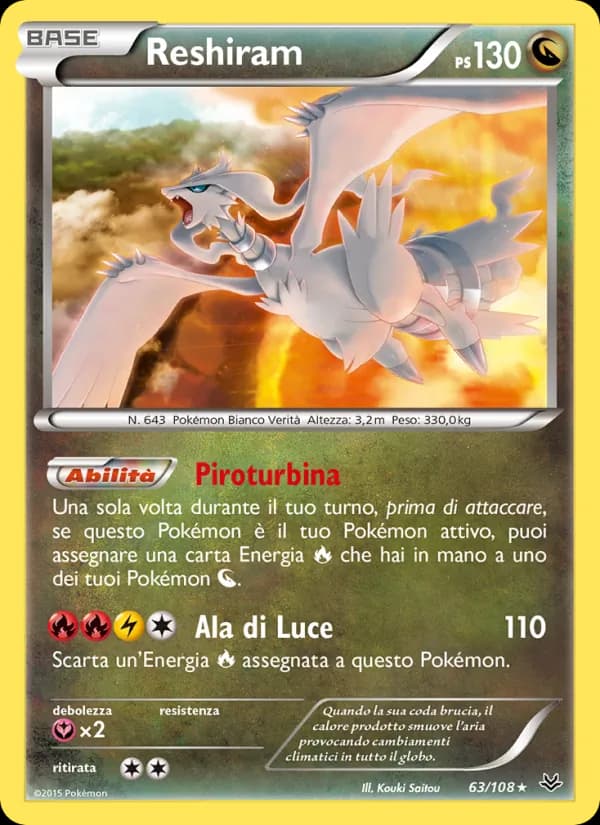 Reshiram card in Italian