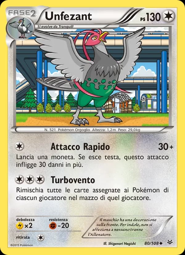 Unfezant card in Italian