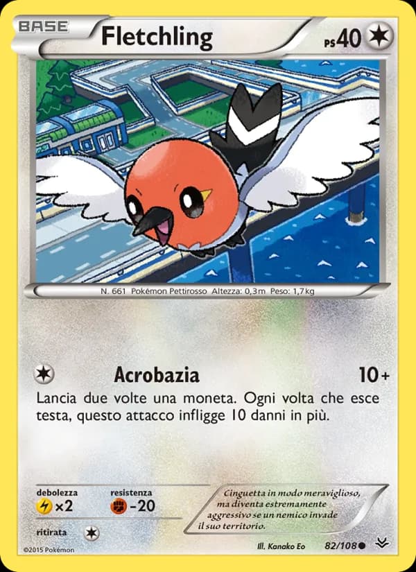 Fletchling card in Italian