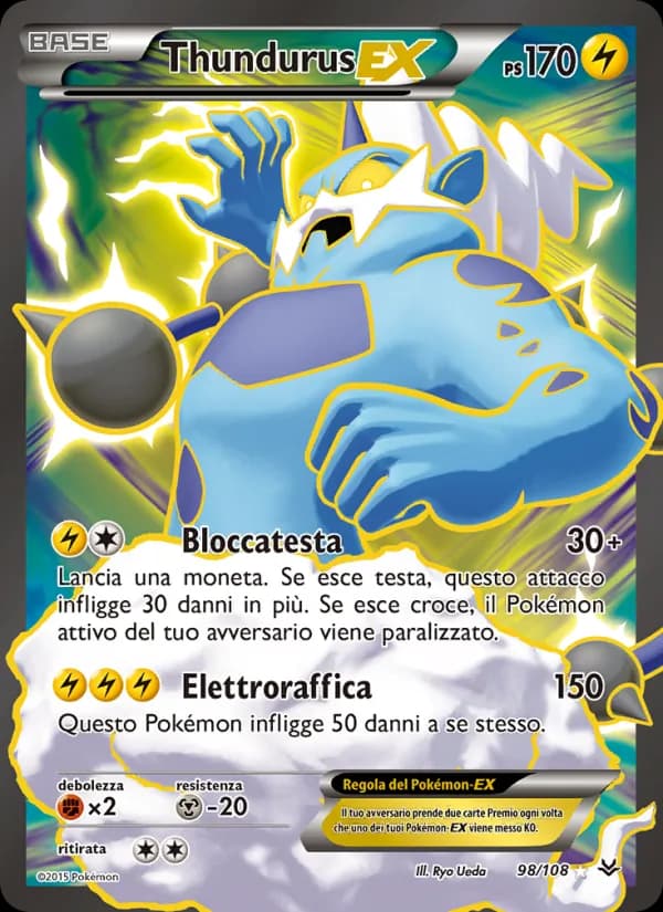 Thundurus EX card in Italian