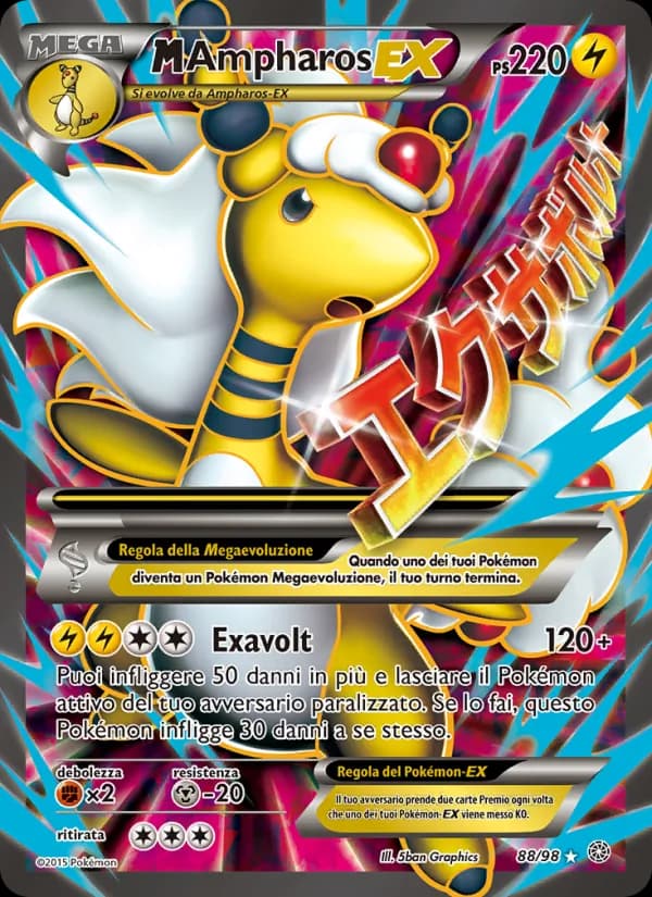 M Ampharos EX card in Italian