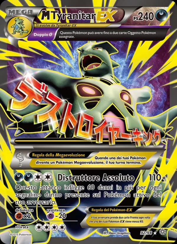 M Tyranitar EX card in Italian