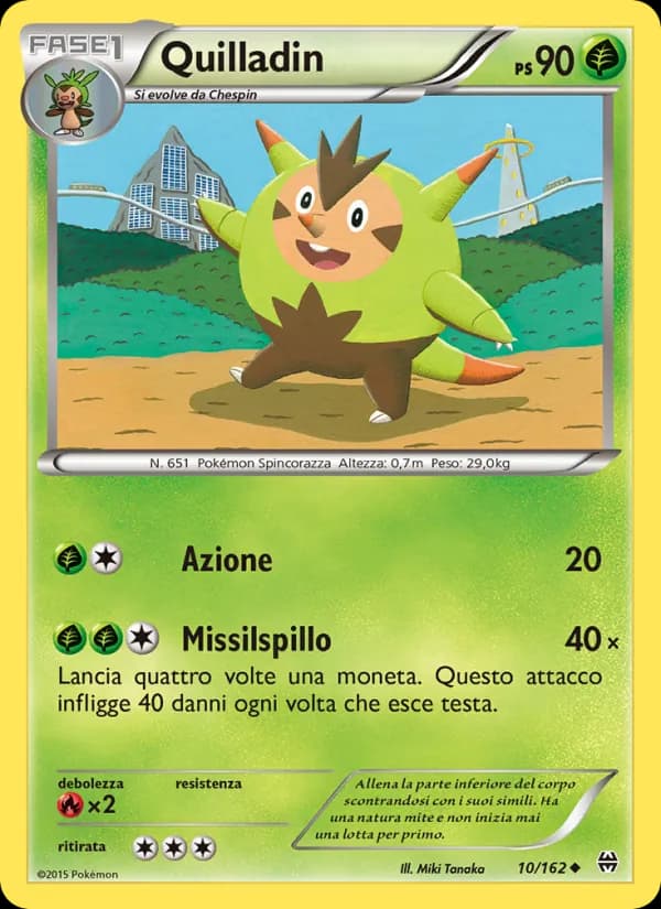 Quilladin card in Italian