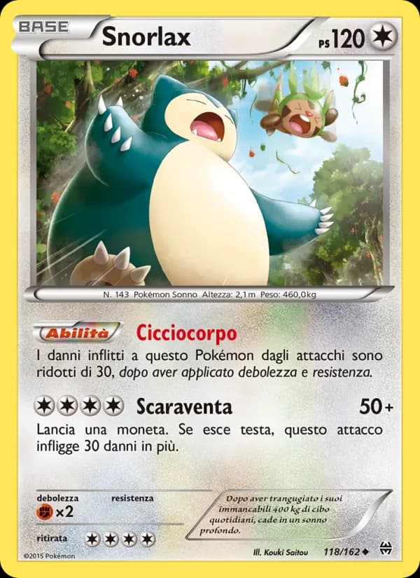 Snorlax card in Italian