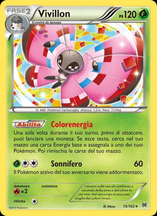 Vivillon card in Italian