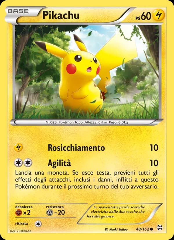 Pikachu card in Italian