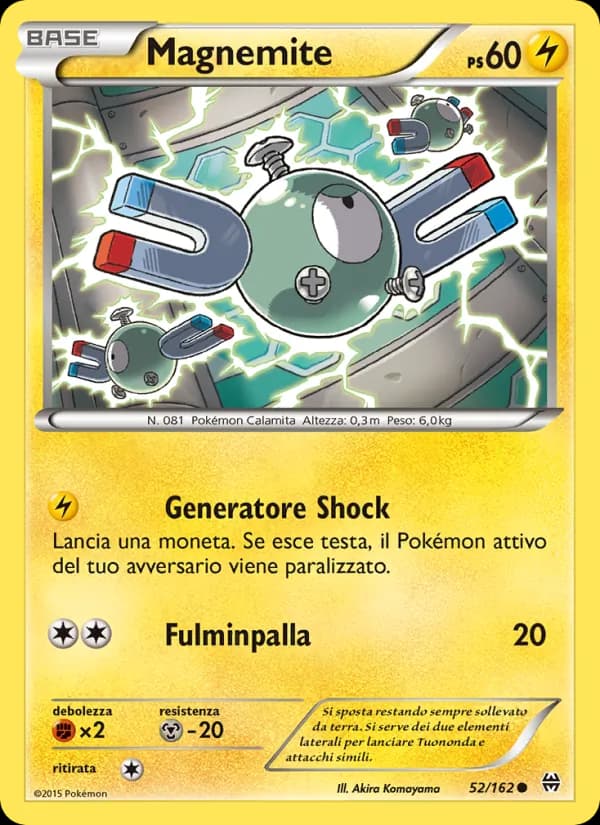 Magnemite card in Italian