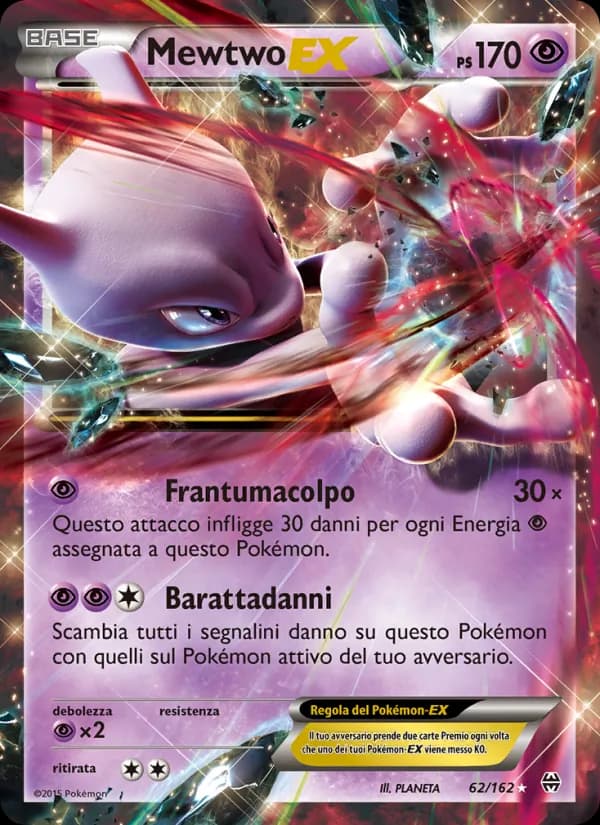 Mewtwo EX card in Italian