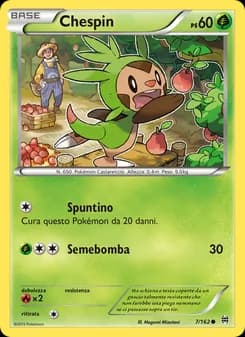 Chespin card in Italian