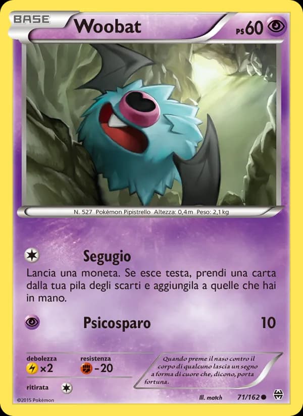 Woobat card in Italian