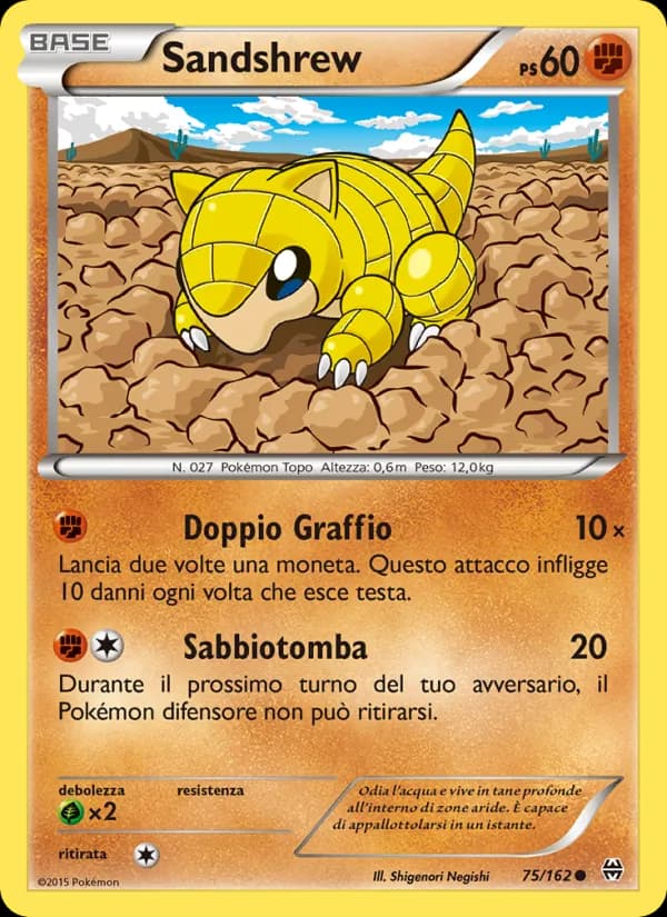 Sandshrew card in Italian