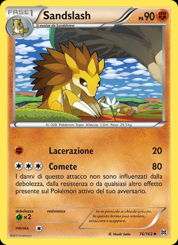 Sandslash card in Italian