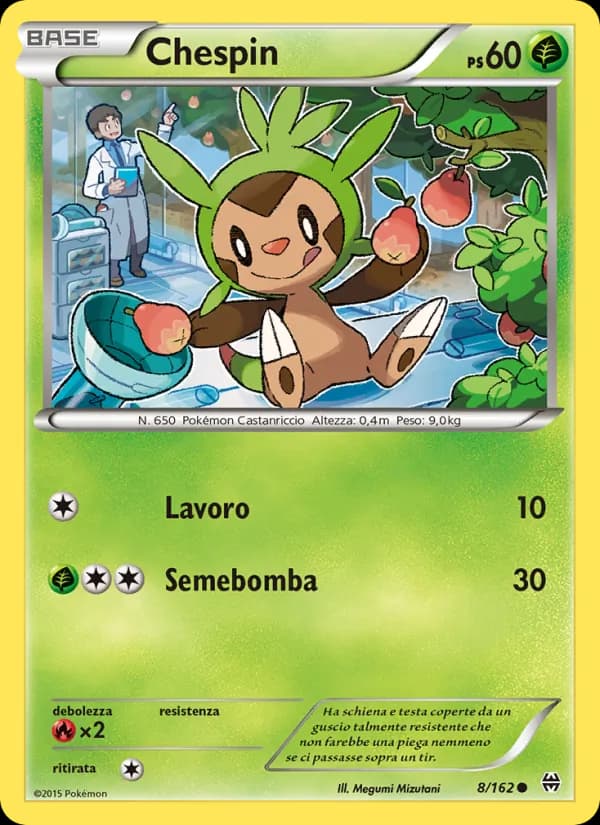 Chespin card in Italian