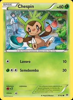 Chespin card in Italian