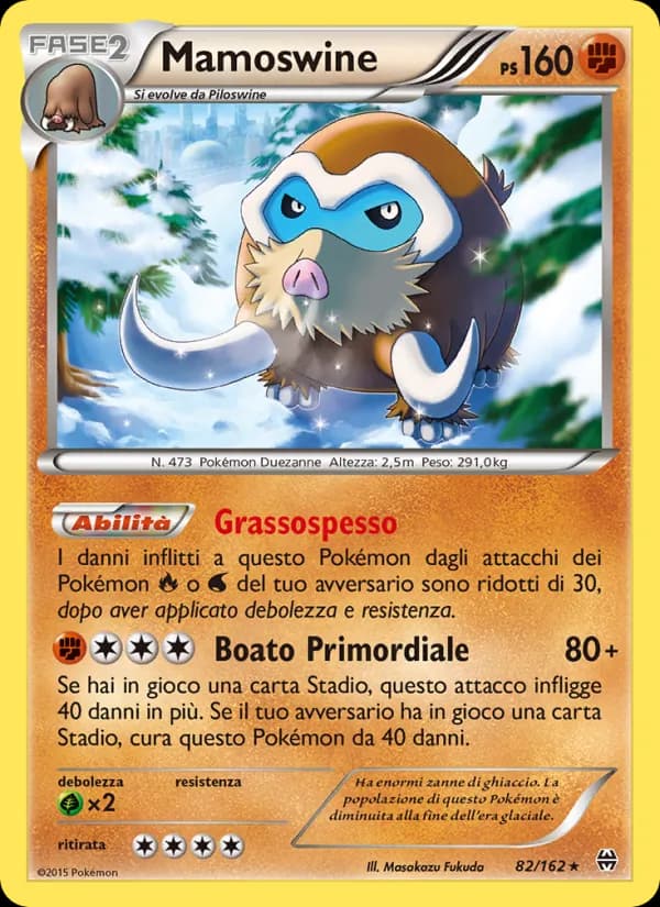 Mamoswine card in Italian