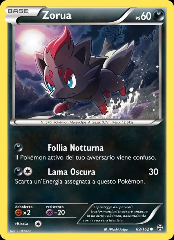 Zorua card in Italian