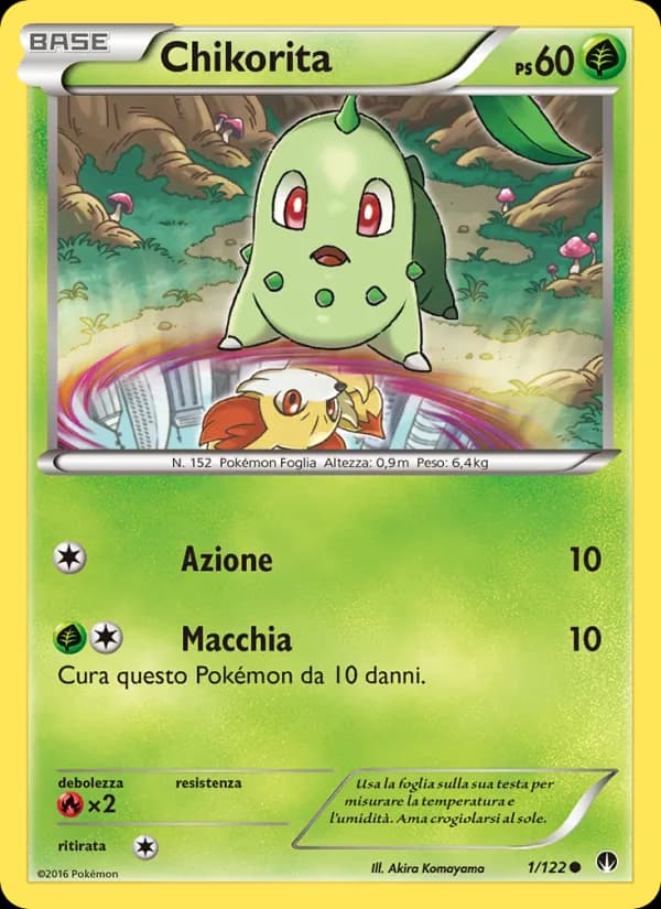 Chikorita card in Italian