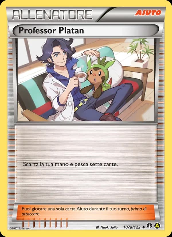 Professor Platan card in Italian
