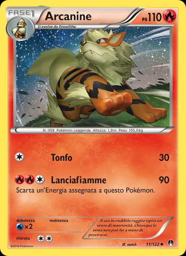 Arcanine card in Italian