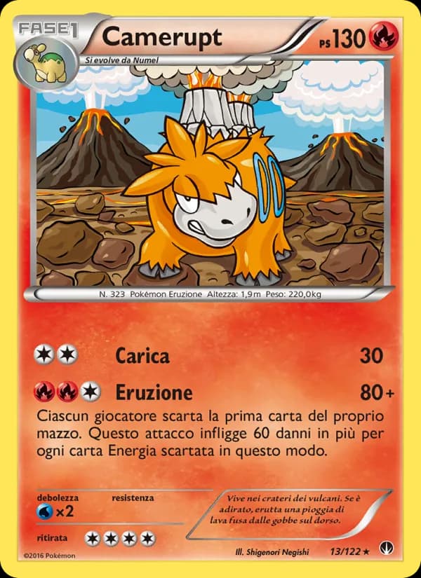 Camerupt card in Italian
