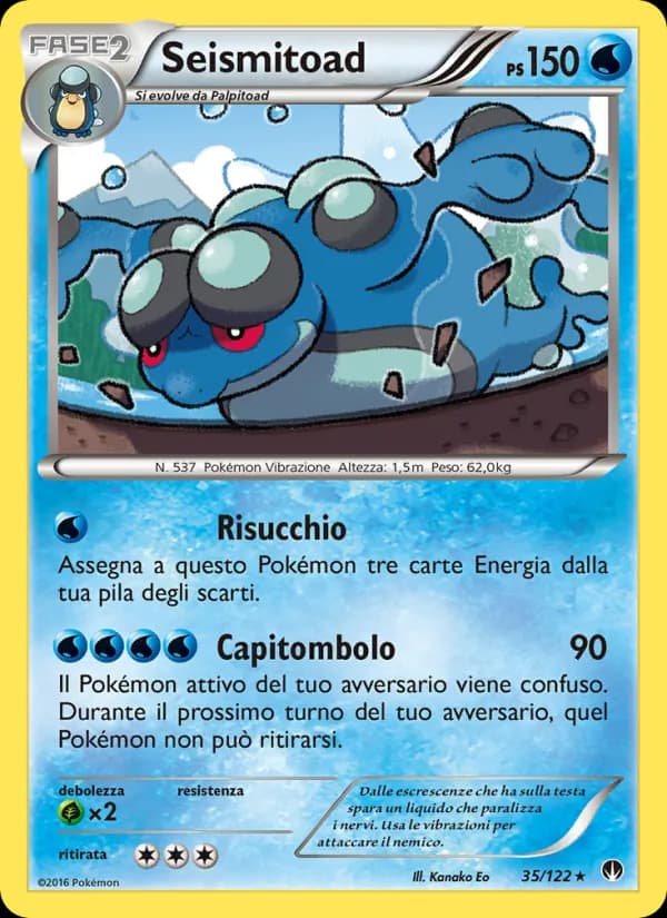 Seismitoad card in Italian