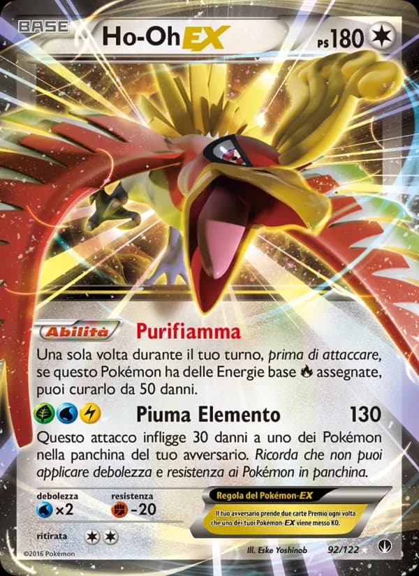 Ho-Oh EX card in Italian