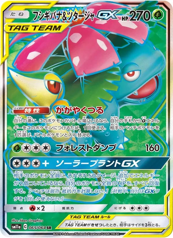フシギバナ&ツタージャGX card in Japanese