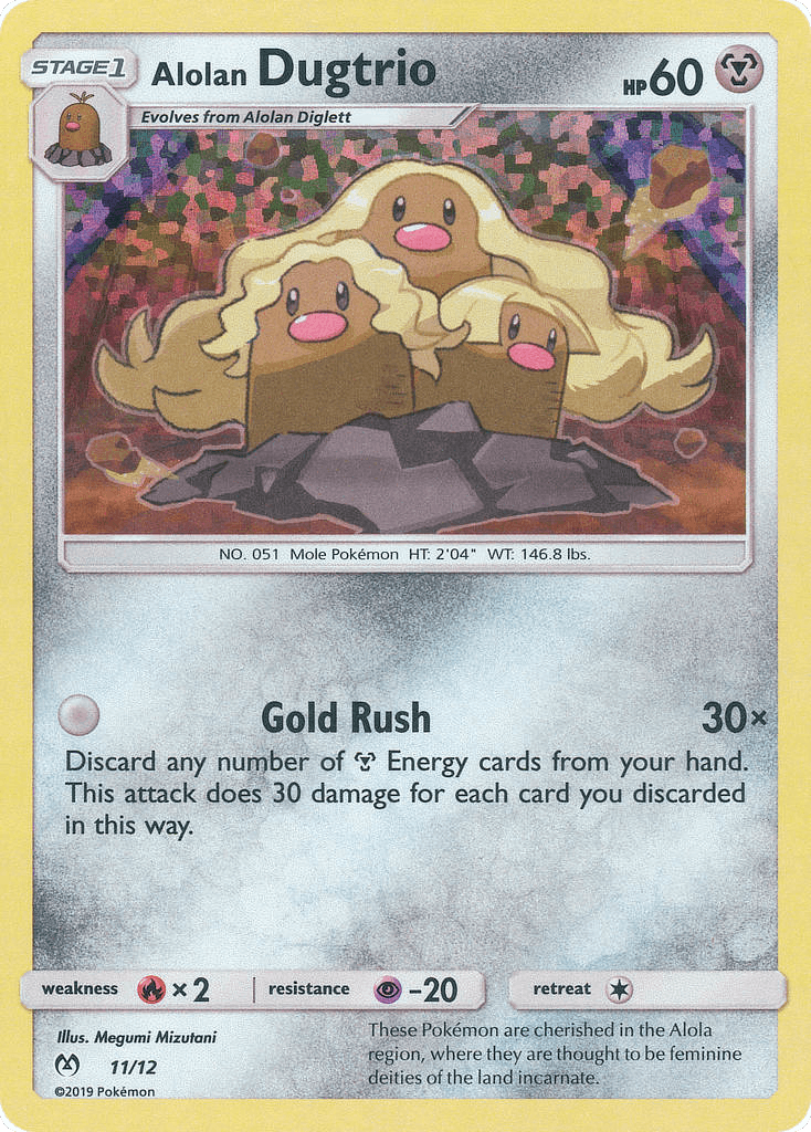 Alolan Dugtrio card in English