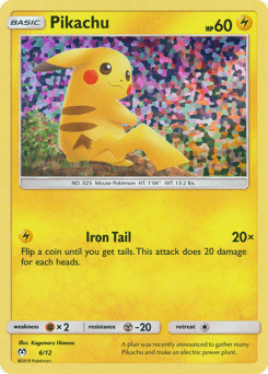 Pikachu card in English