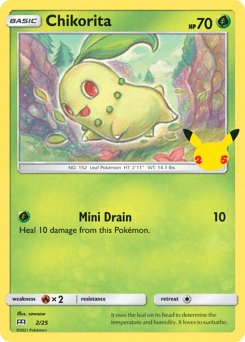 Chikorita card in English