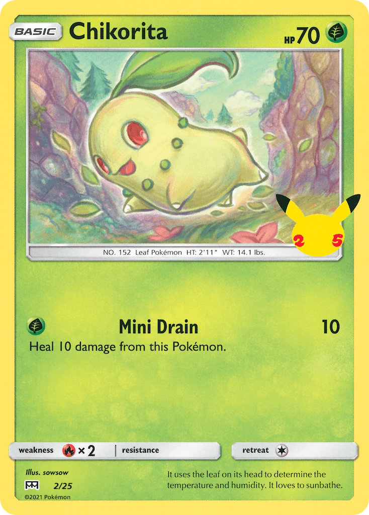 Chikorita card in English