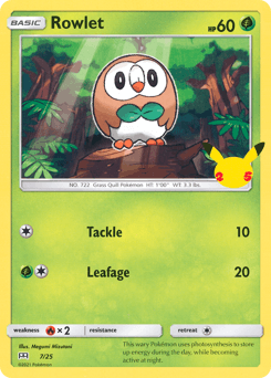 Rowlet card in English