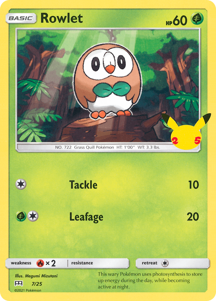 Rowlet card in English