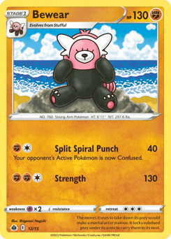 Bewear card in English